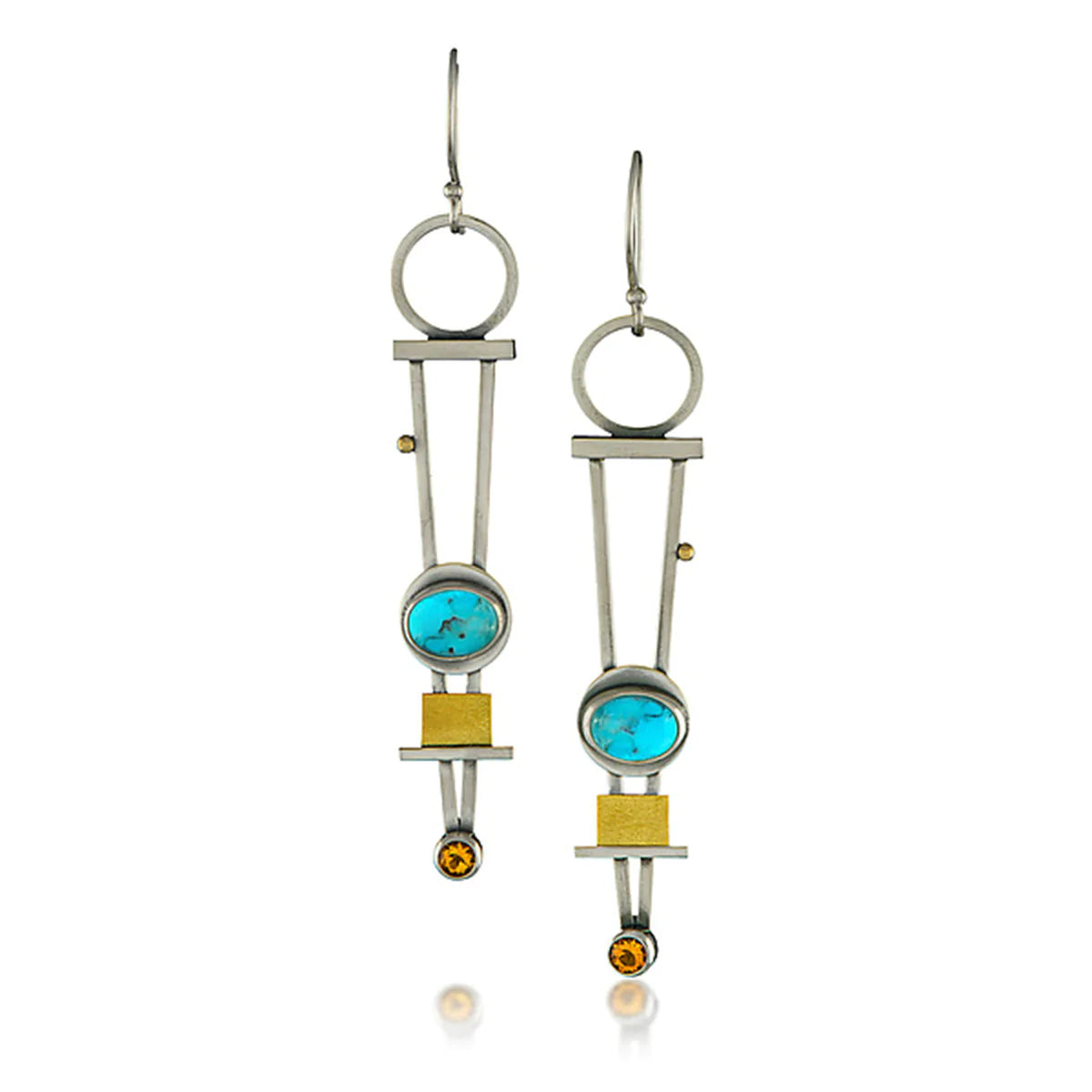 Trendy bicolor plaid earrings