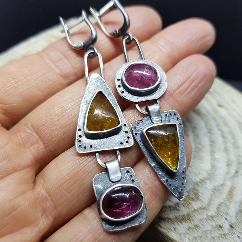 Vintage geometric triangle earrings