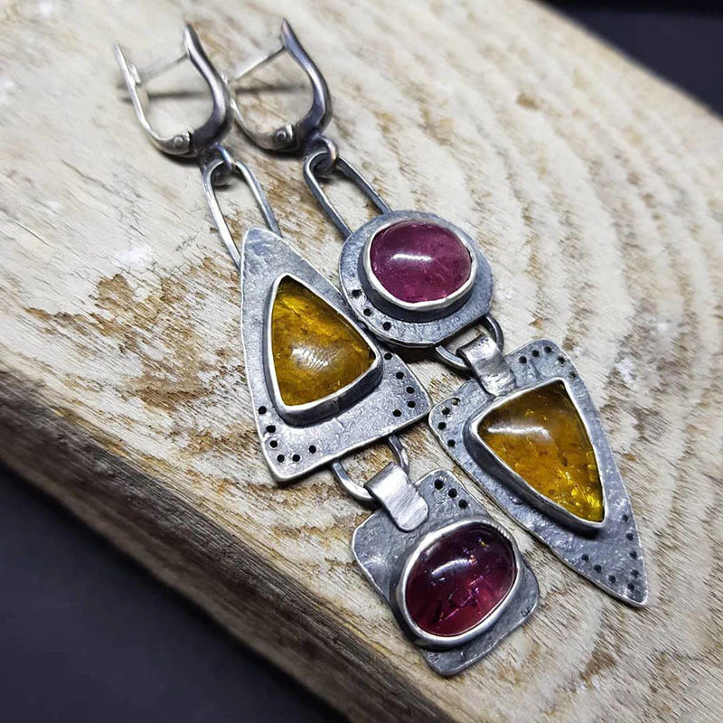Vintage geometric triangle earrings