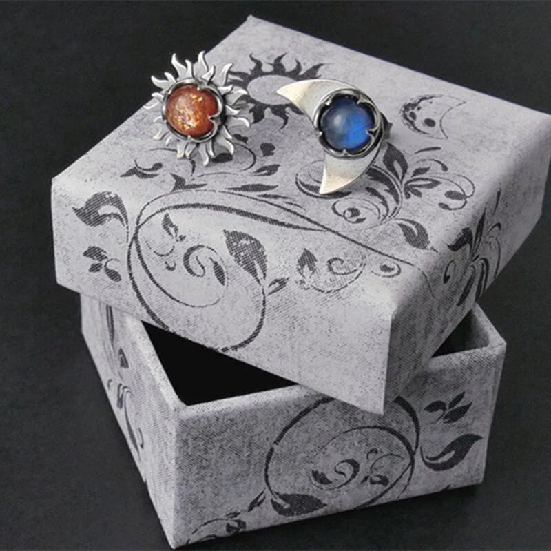 Radiant sun and moon stud earrings