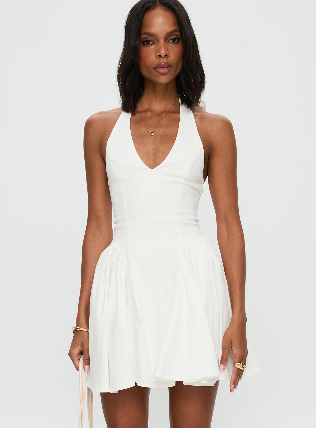 Karisse Halter Mini Dress White