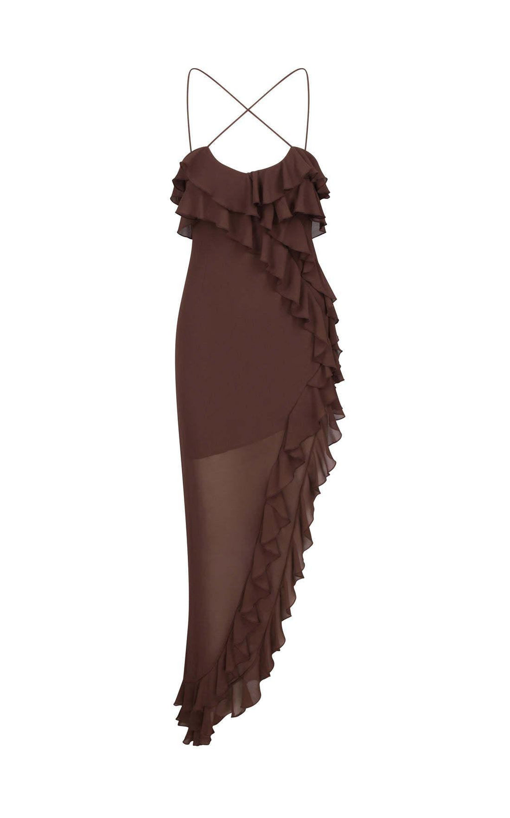 Romantic Ruffled Floral Slit Midi Dress