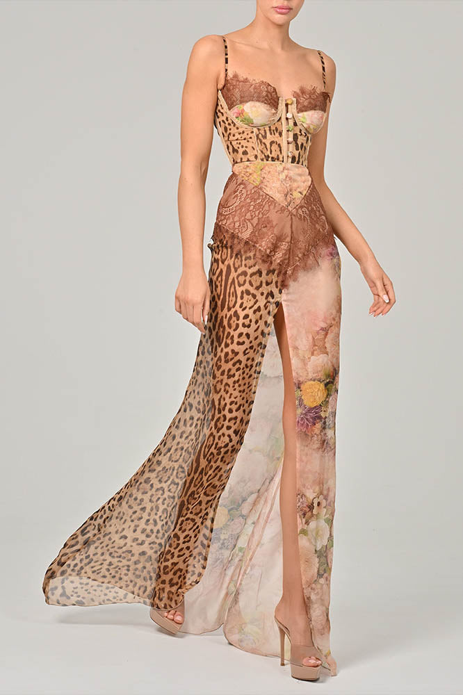 Whispers of the Wild – Waist-Tied Maxi Dress