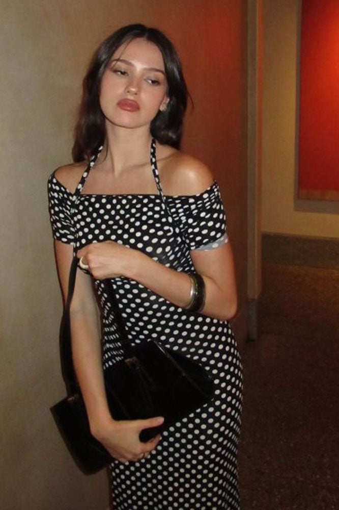 Spring Summer Polka Dot Women’s Midi Dress