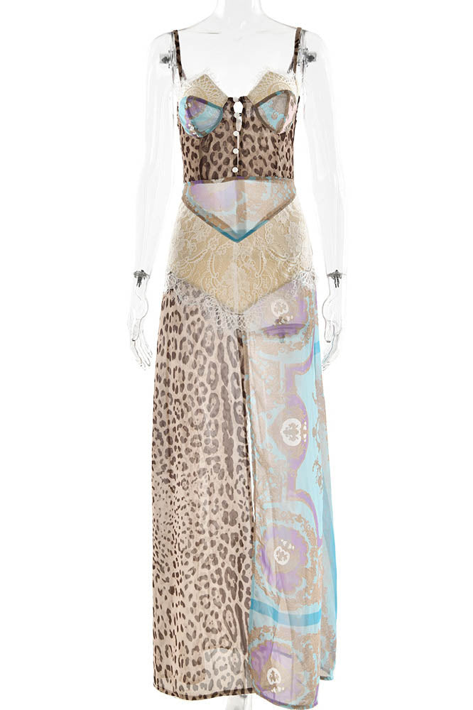 Whispers of the Wild – Waist-Tied Maxi Dress