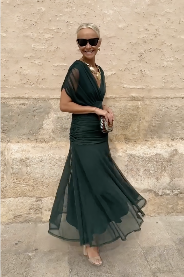 Chocolate Tulle Maxi Dress