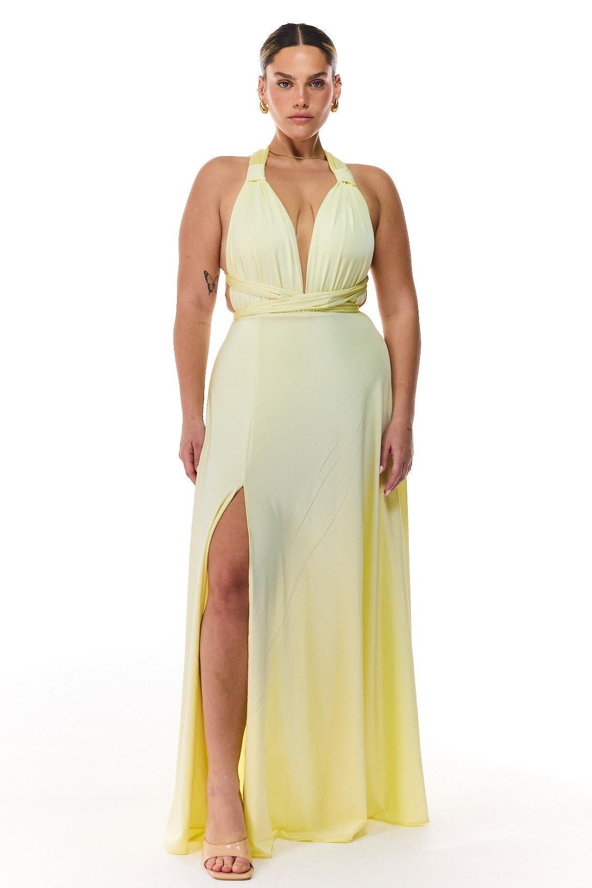 Yellow Tie Maxi Dress