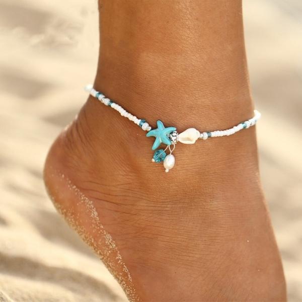 Starry seashell anklet bracelet