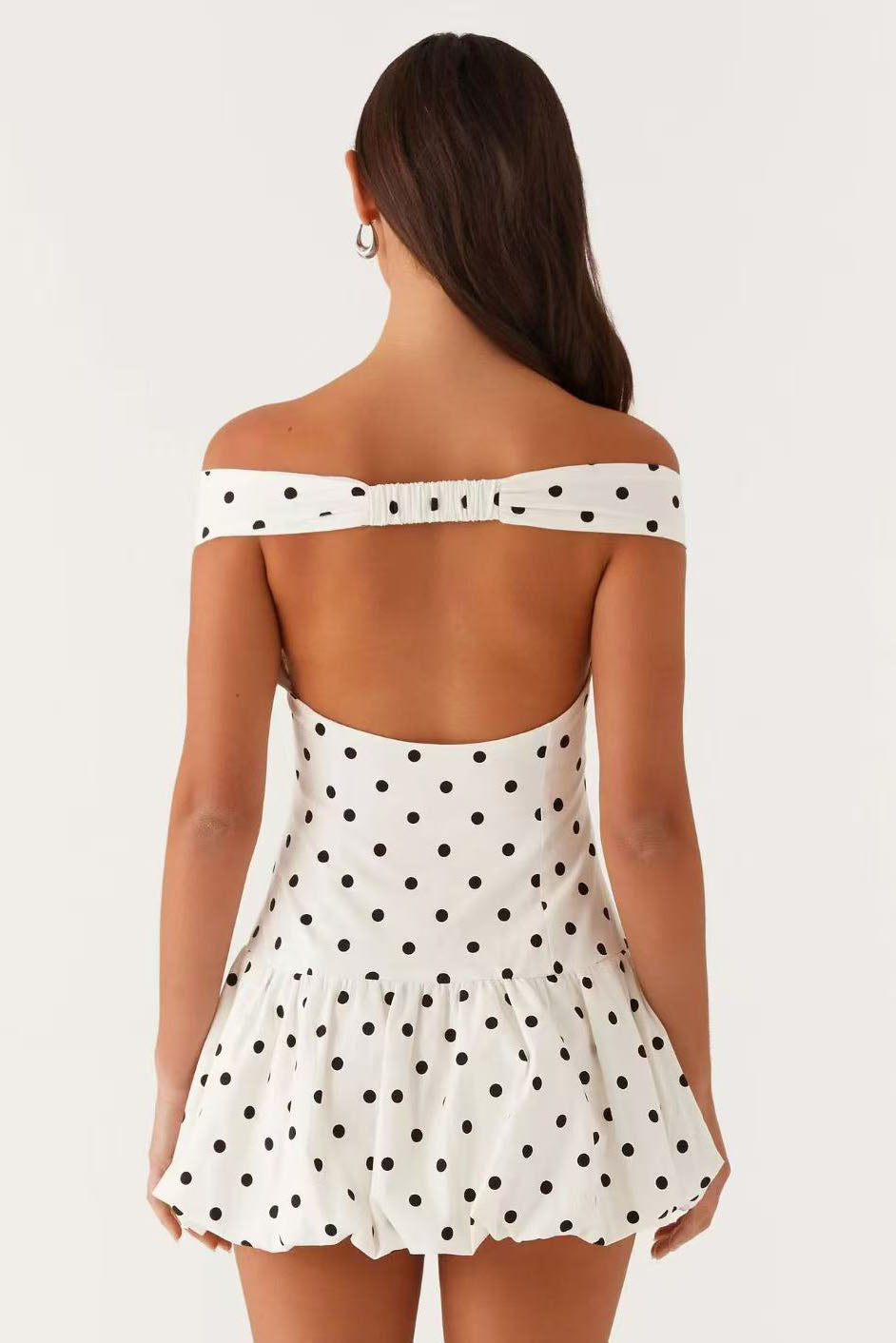 Sexy Off-Shoulder Polka Dot Mini Dress