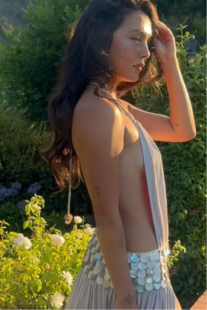 Shining Sexy Halter Neck Hollow Sequins Maxi Dress