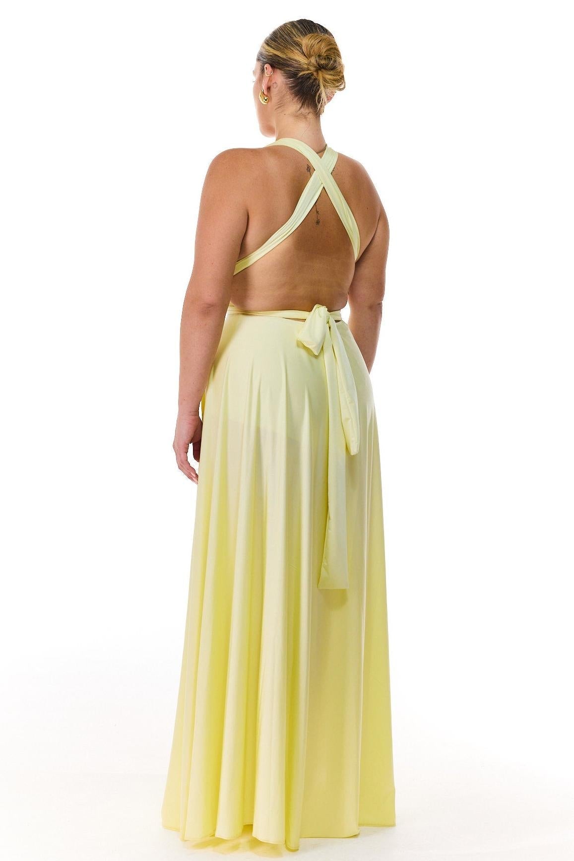 Yellow Tie Maxi Dress