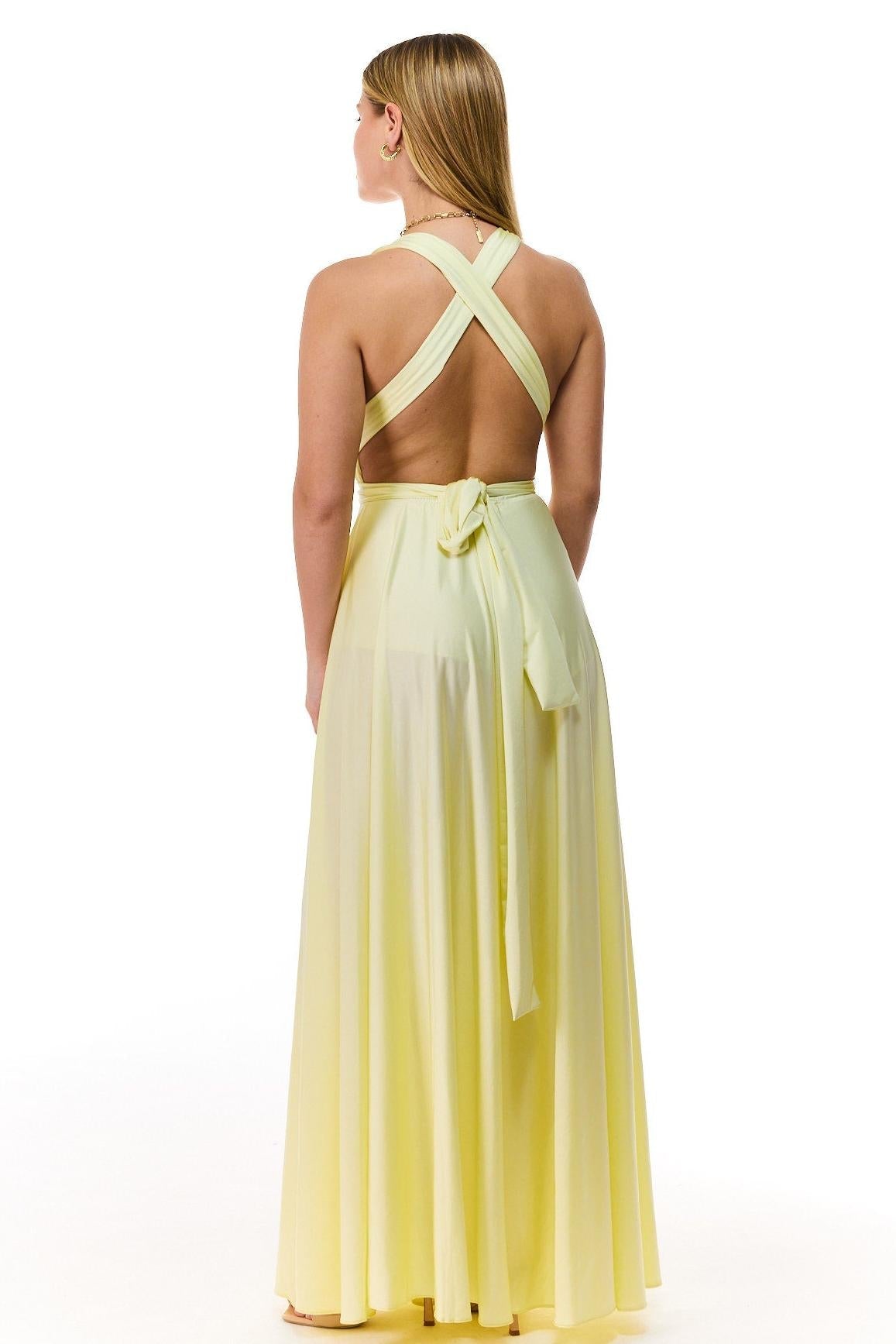 Yellow Tie Maxi Dress