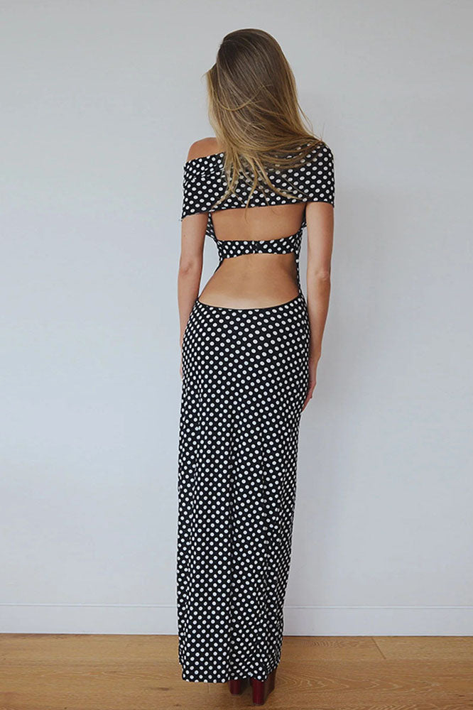 Spring Summer Polka Dot Women’s Midi Dress