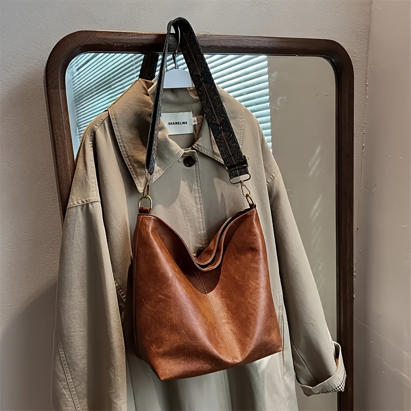 Women large capacity pu bucket bag