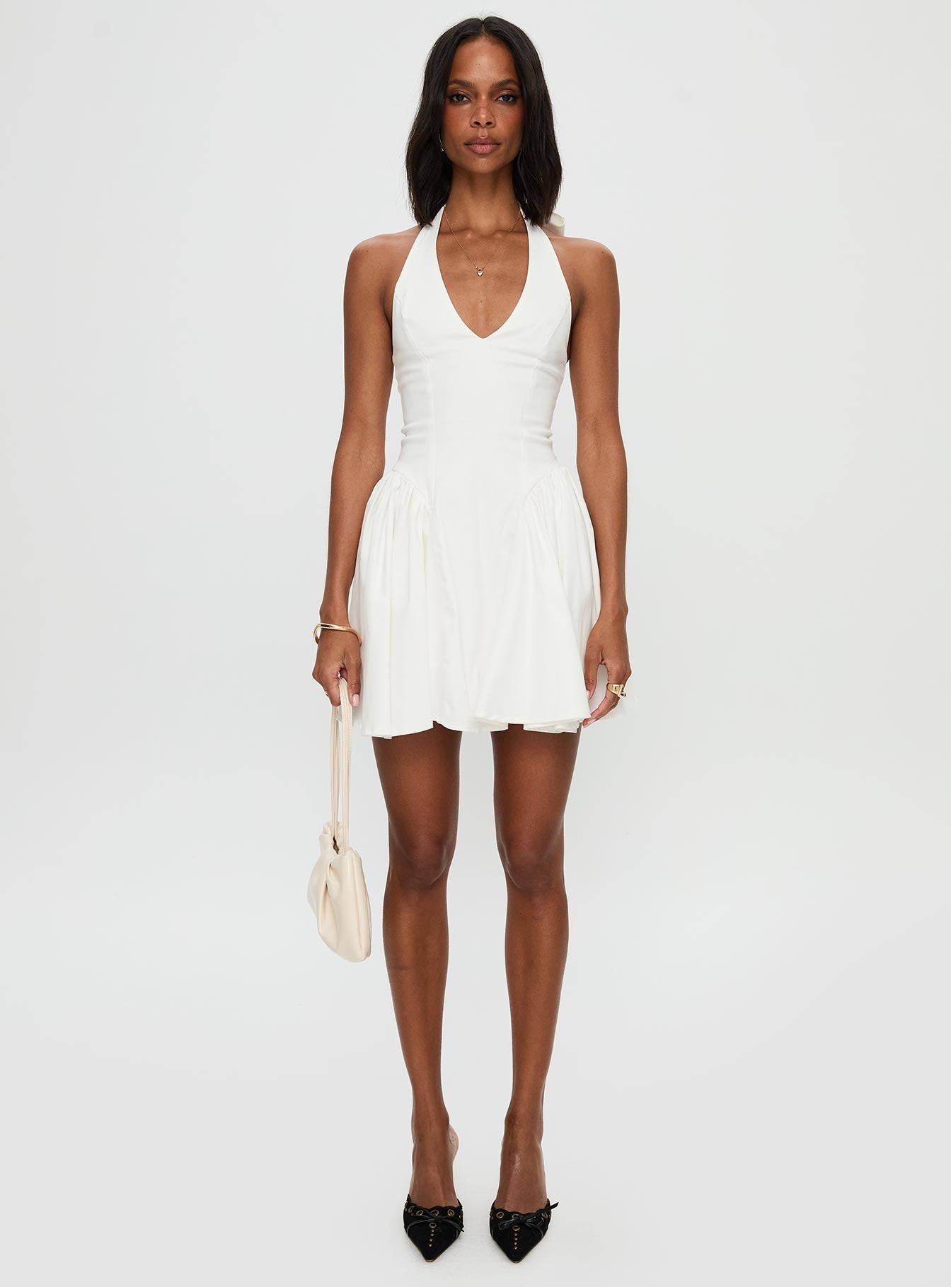 Karisse Halter Mini Dress White