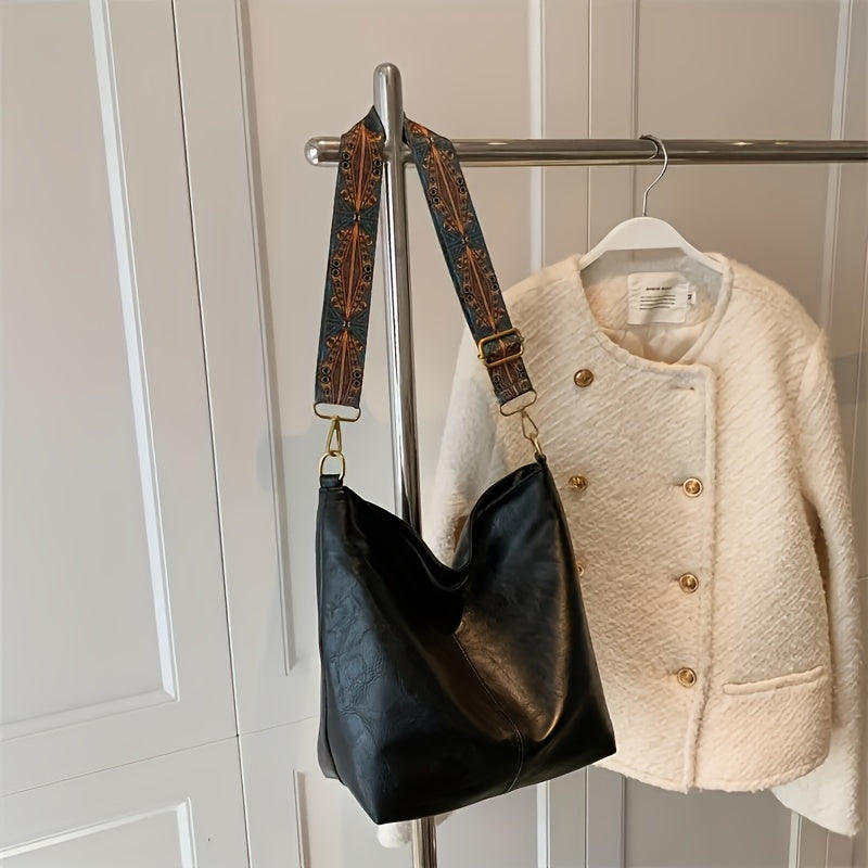 Women large capacity pu bucket bag