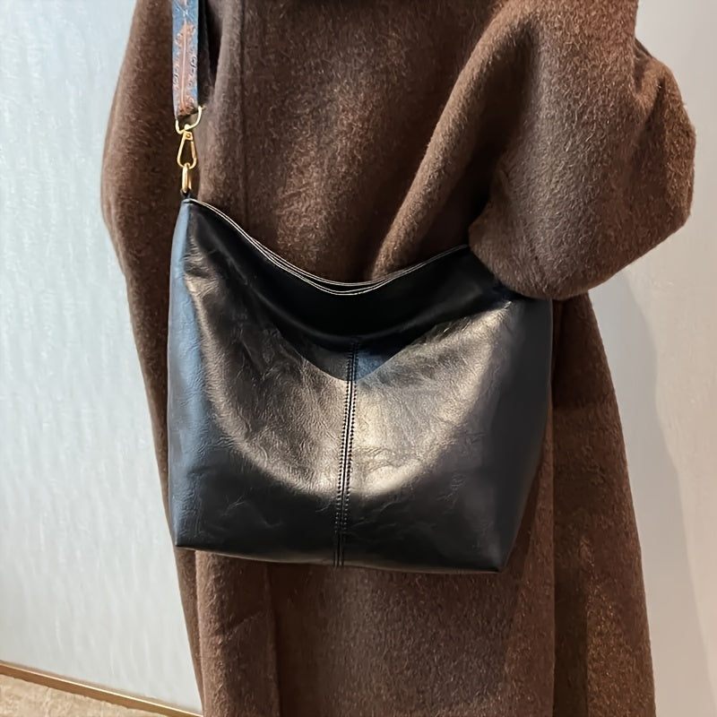 Women large capacity pu bucket bag
