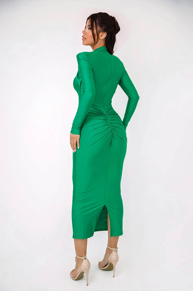 Long Sleeve Slim Bodycon Party Midi Dress