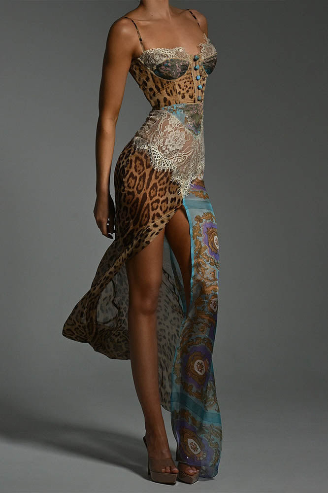 Whispers of the Wild – Waist-Tied Maxi Dress