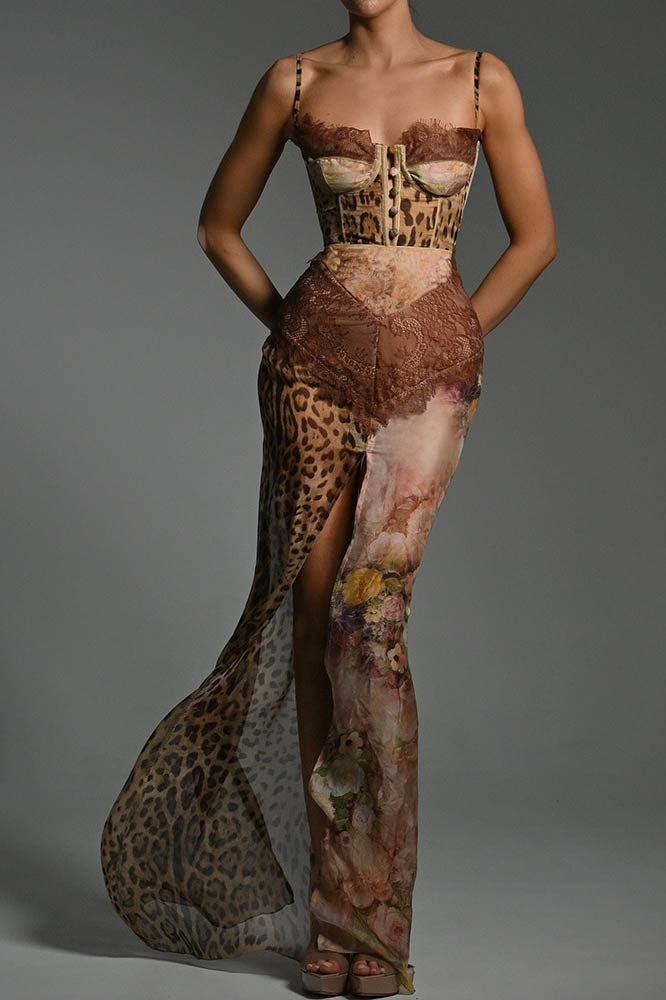 Whispers of the Wild – Waist-Tied Maxi Dress