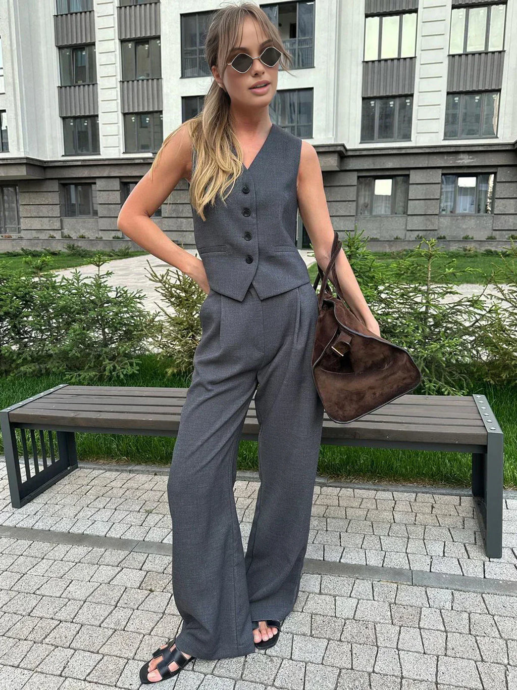 Chloé® | Casual Style Vest & Pants Matching Suit