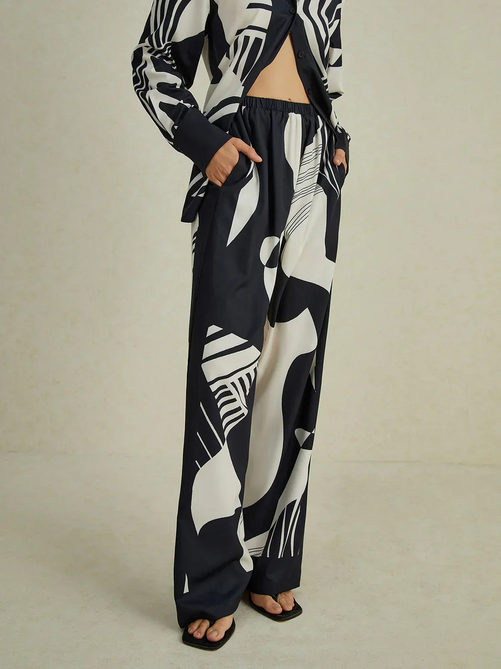 Greta® | Irregular Print Wide Leg Pants Set