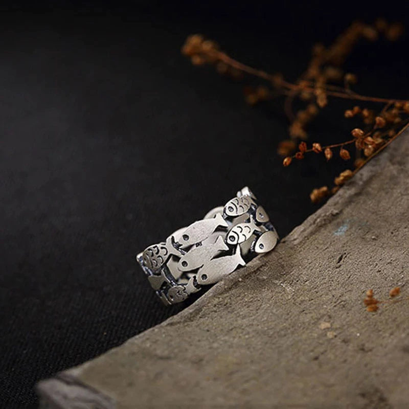 Silver fish ring