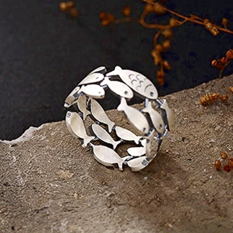 Silver fish ring