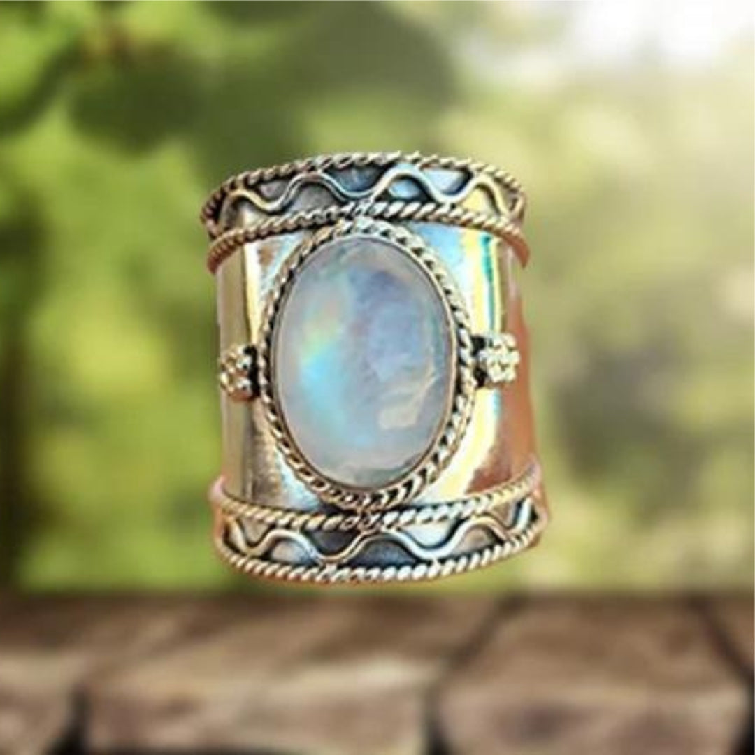 Women's Wide Band Ring - Bohemian Vintage Style - Ornate Design - Statement Jewelry