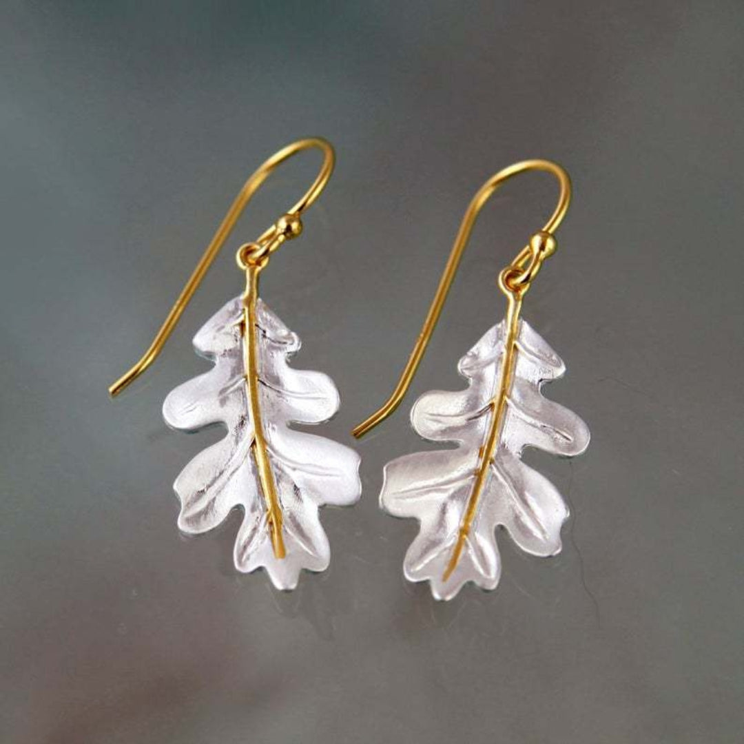 Women's Leaf Earrings - Delicate Nature-Inspired Design - Lightweight Hook Fastening