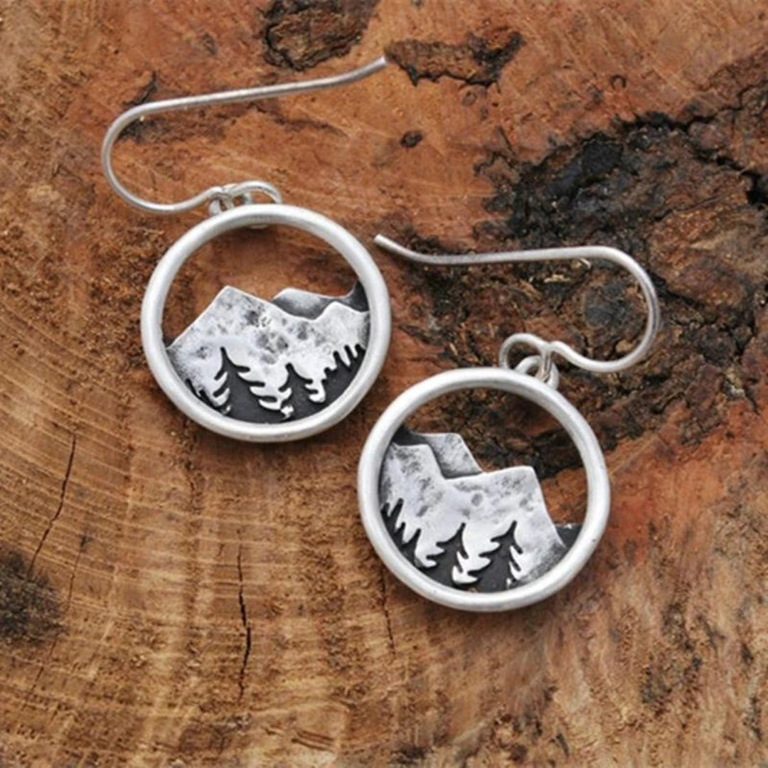 Women’s Earrings – Handcrafted Metal – Hook Fastening – Boho Nature-Inspired Design