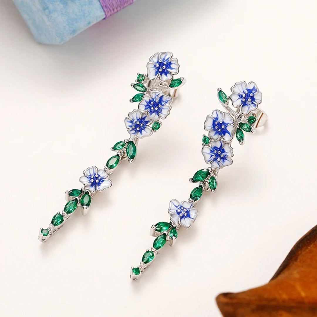 Nature's flowers dangling earrings