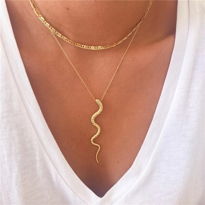 Sleek and modern snake chain necklace