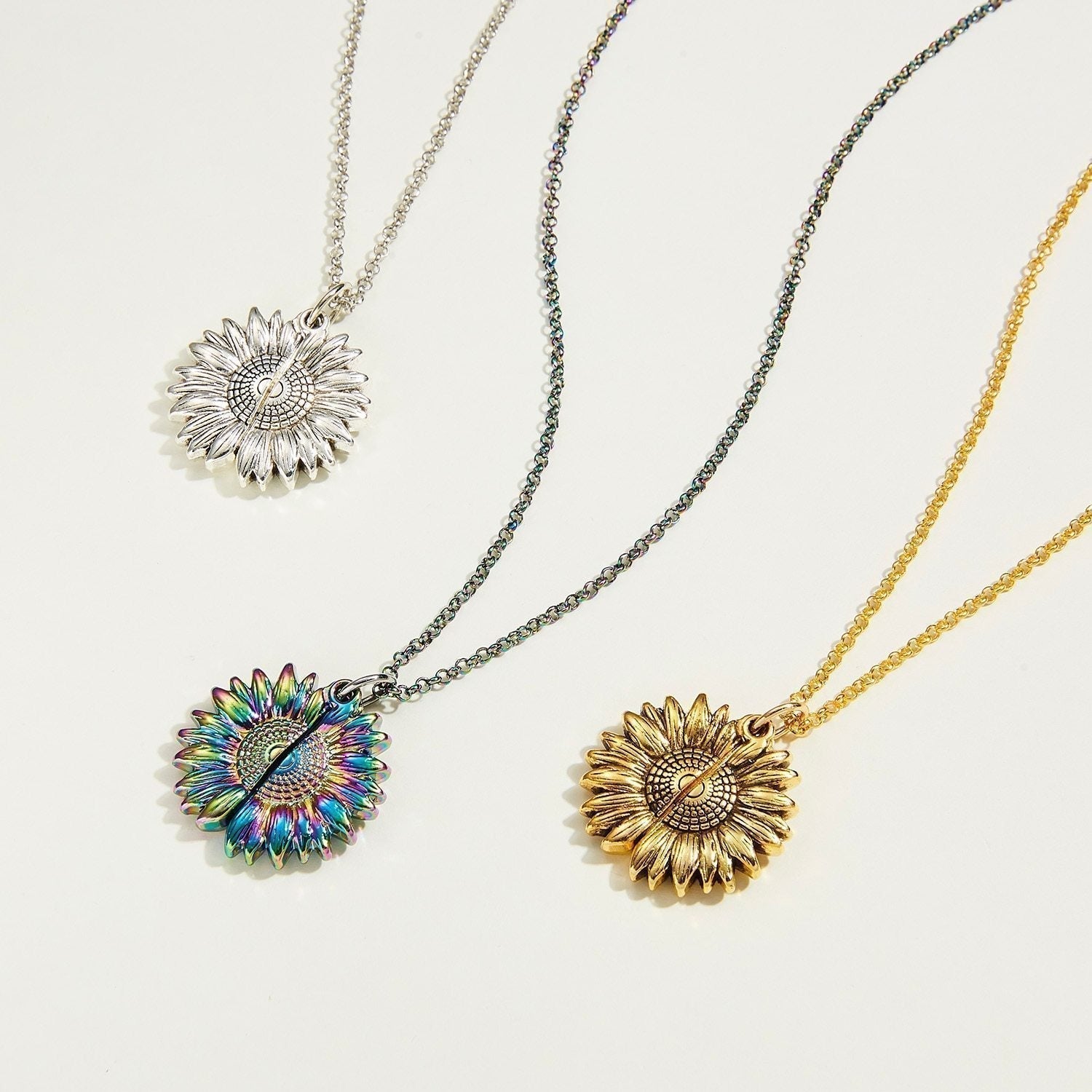 Radiant sunflower pendant necklace