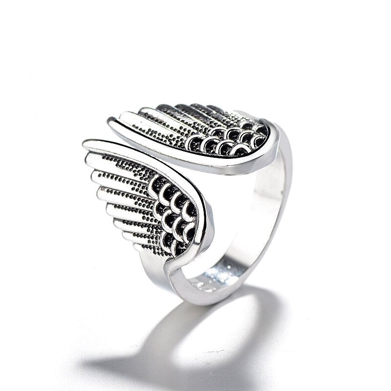 Unisex Wing Ring - Metal Feather Design - Symbolic Spiritual Jewelry