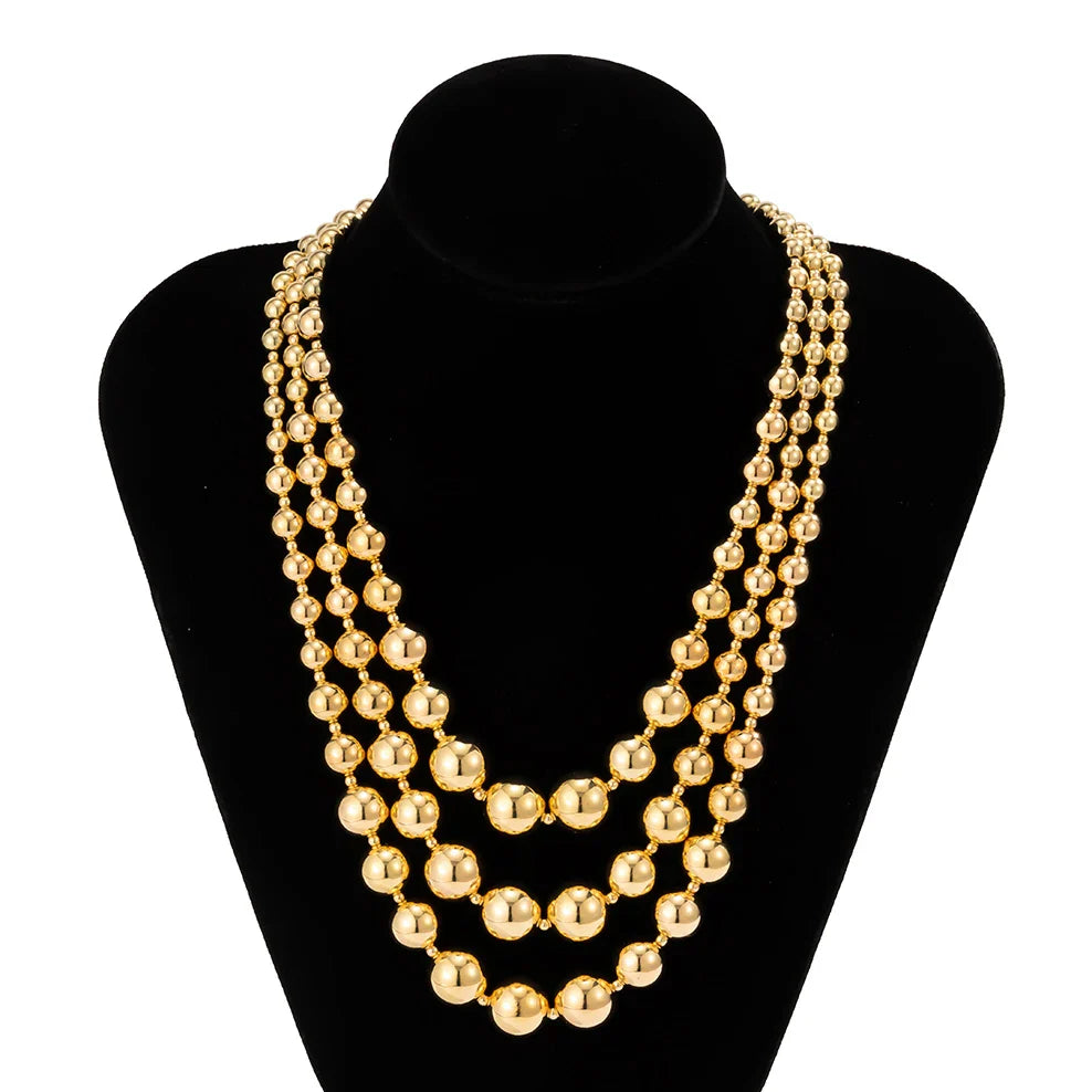 Women's gothic ball bead chain necklace