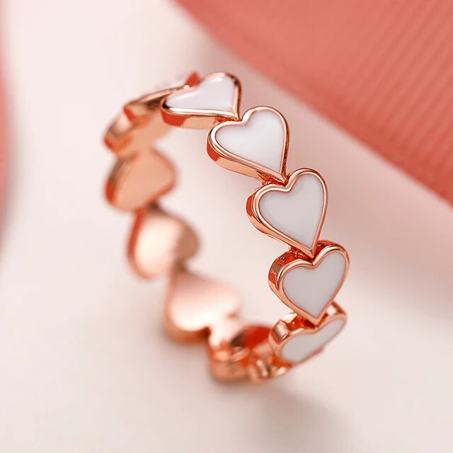 Vintage white heart ring