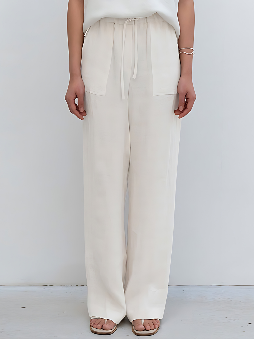 Lidiya® | Linen High Waist Straight-Leg Pants