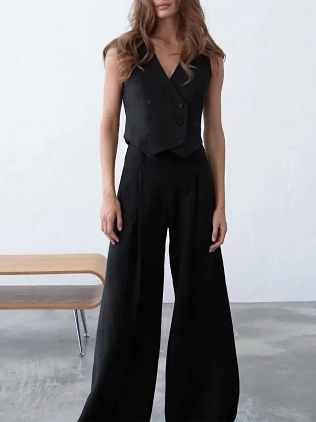 Océane® | Minimalist Style Linen Vest & Pants Matching Set