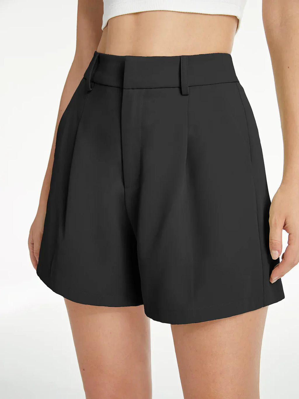 Victoria® | High Waisted Solid Trouser Shorts