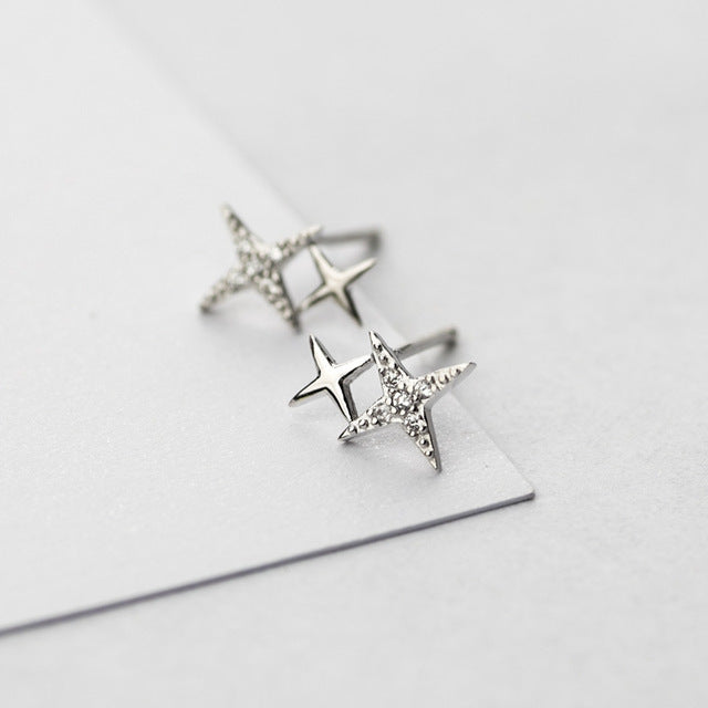 Sparkling star stud earrings
