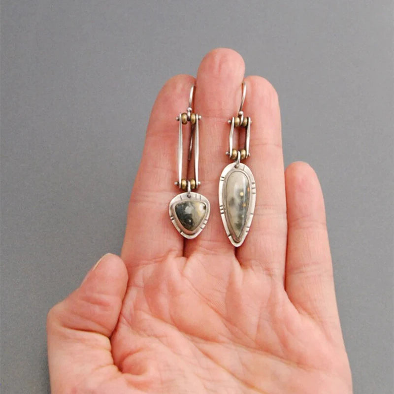Long mechanical punk-style earrings