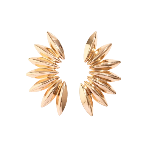 Women's Statement Earrings - Bold Geometric Design - Polished Metallic Finish