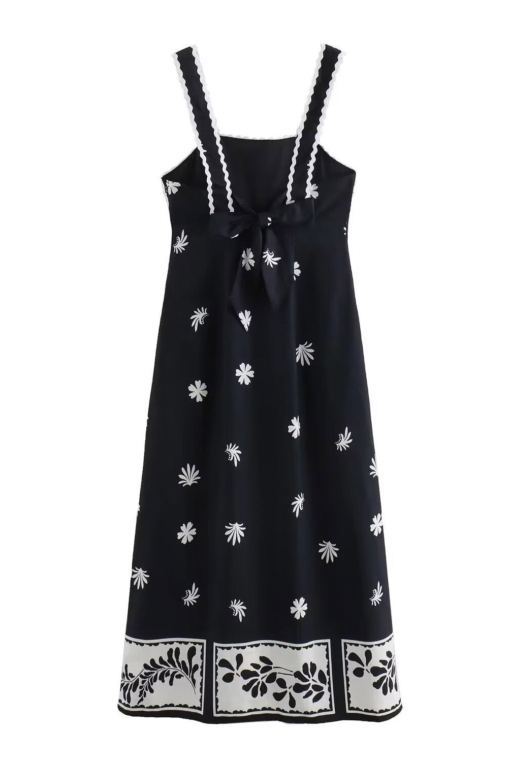 Floral print suspender dress