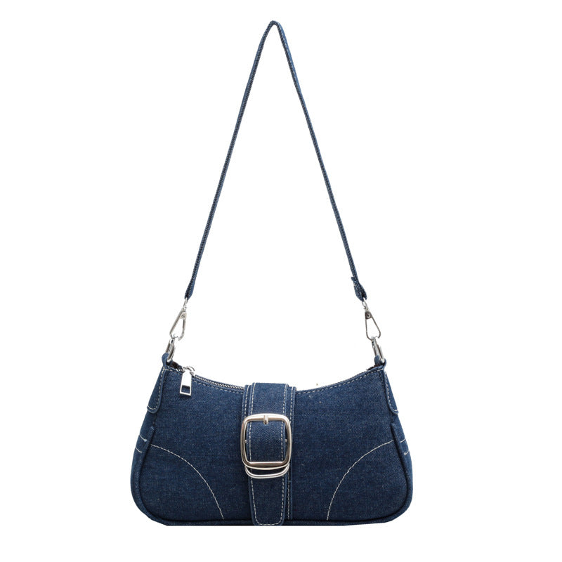 Marjani - small denim buckle two-way bag