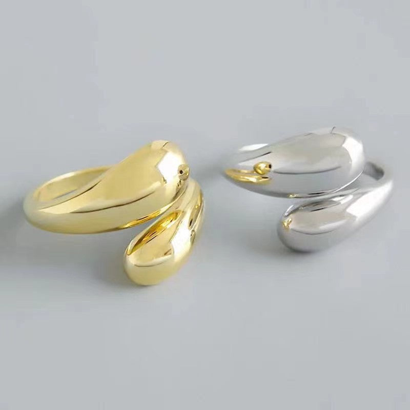 Malie - double ball beads stainless steel ring