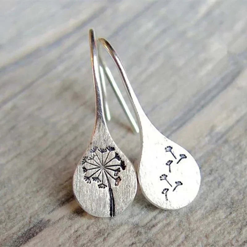 Nature inspired dandelion leaf earrings
