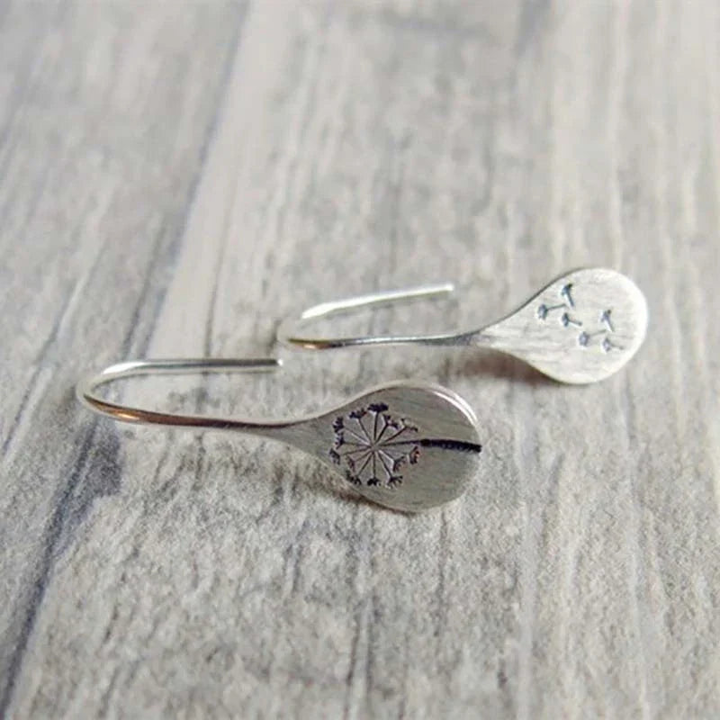 Nature inspired dandelion leaf earrings