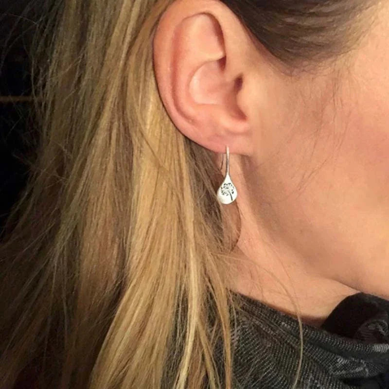 Nature inspired dandelion leaf earrings