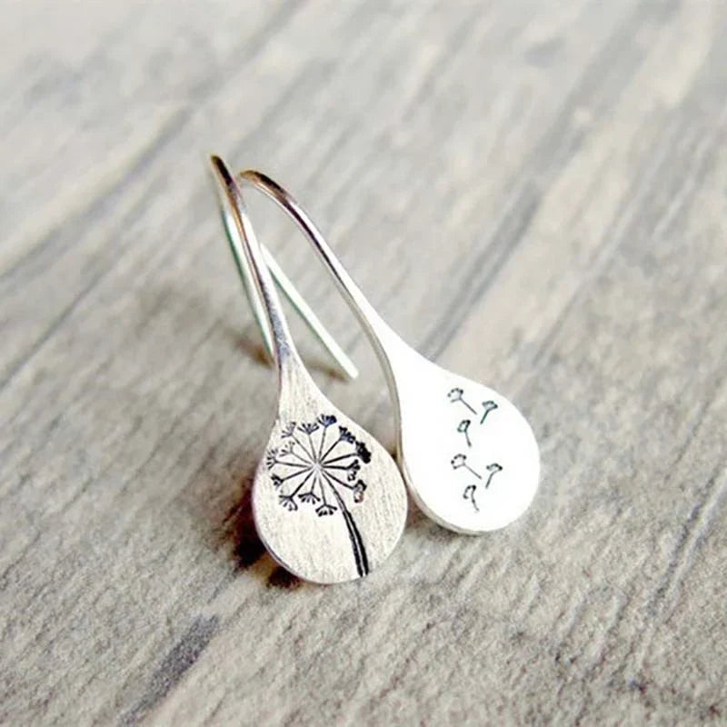 Nature inspired dandelion leaf earrings